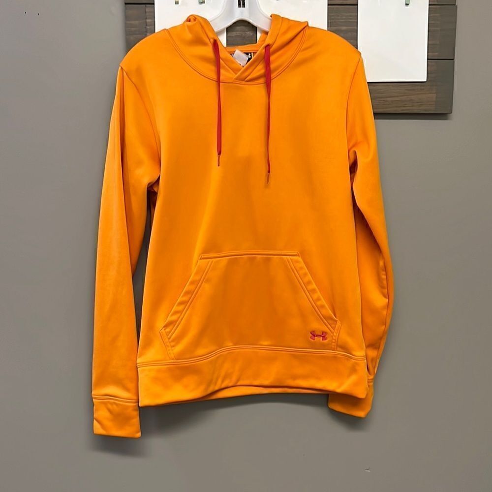 Under Armour Women’s Bright Orange Semi-Fitted Hoodie w/ Kangaroo Pocket-Medium